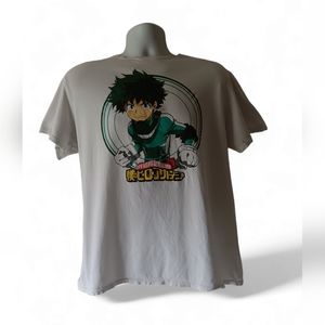 My Hero Academia Izuku Midoriya men's white short-sleeve graphic t-shirt size L